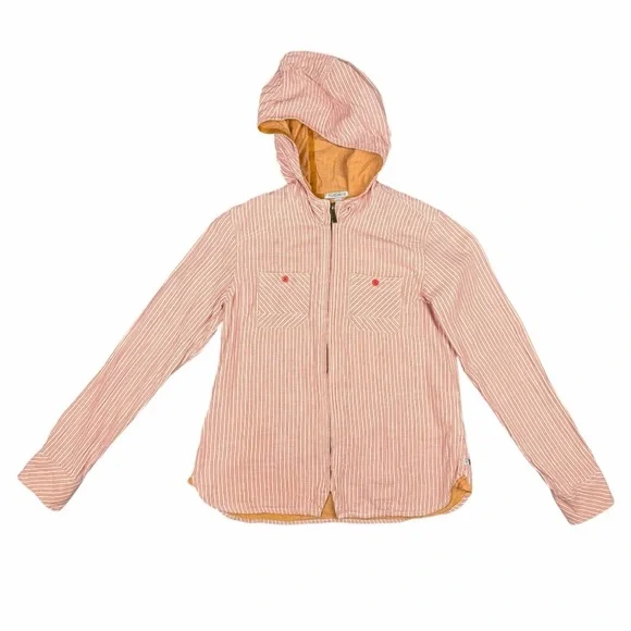 Toad & Co Utility Barn Full-Zip Hooded With Pockets Jacket In Brown/Orange Sz XS - Picture 2 of 11